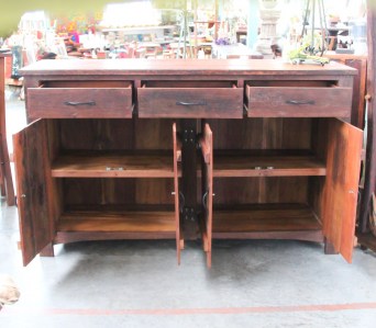 BB109 Recycled Teak Cabinet 3 drawer 2 cupboard 4